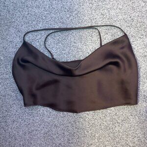 Garage Satin Top (Brown) Medium